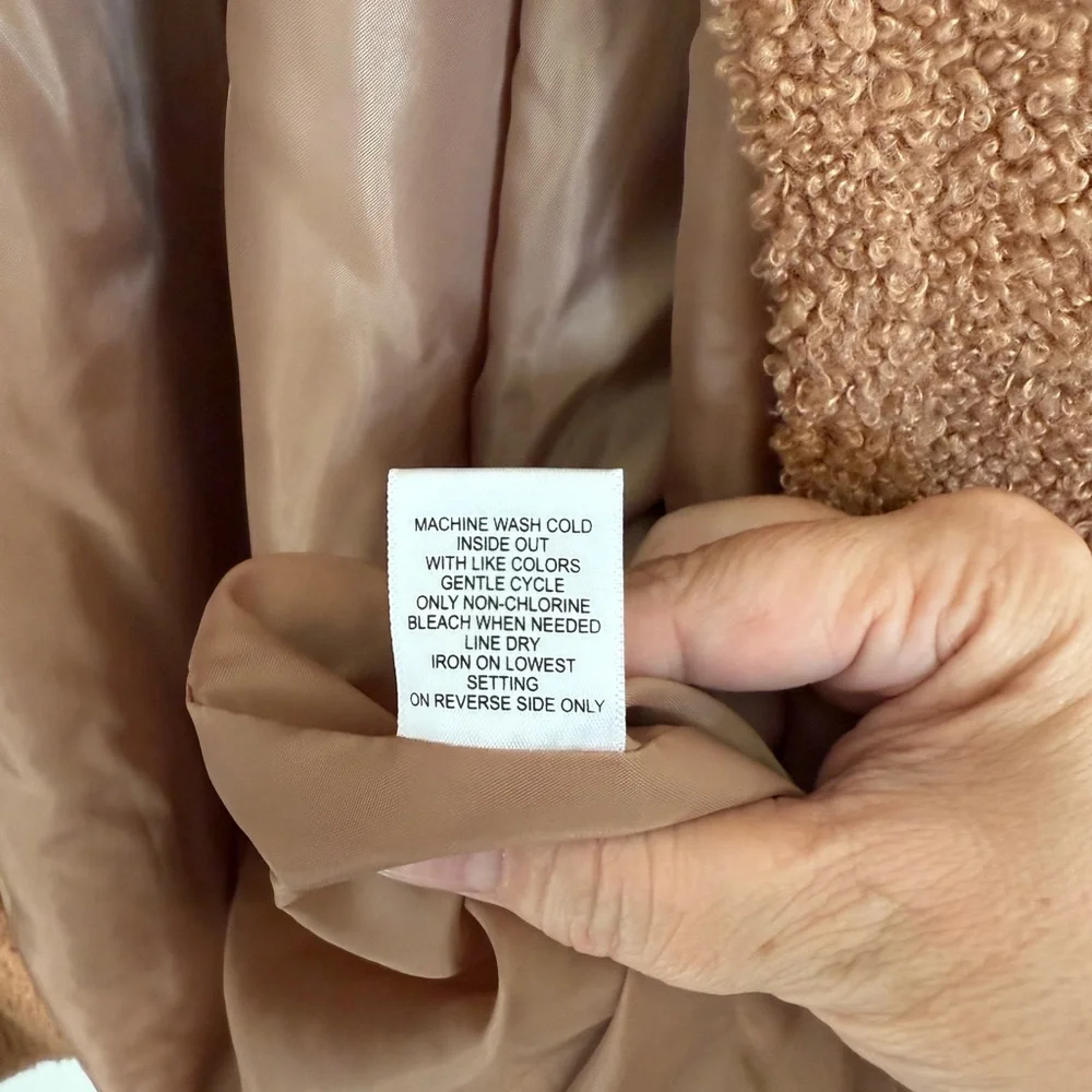 Kate & Sam Open Front Camel brown Teddy Jacket Size XXL. NWT - Picture 4 of 6